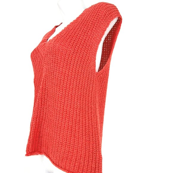 Velvet By Graham & Spencer Peach Knit V-Neck Sleeveless Sweater Size XS - Picture 4 of 13